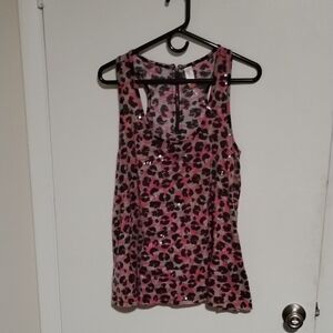 Black and Pink Keyhole Tank Top